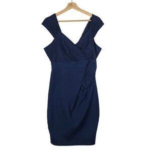 Torrid Navy Blue Polka Dot Sleeveless Sheath Dress 12